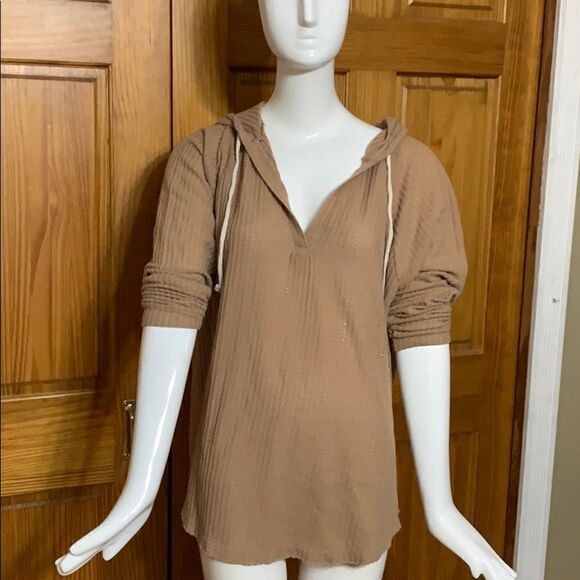 Forever 21 waffle comfy top w hood - Picture 1 of 4